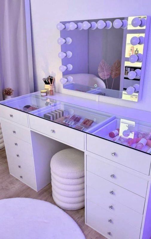 Coiffeuse avec Miroir & Rangement